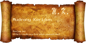 Mudrony Koridon névjegykártya