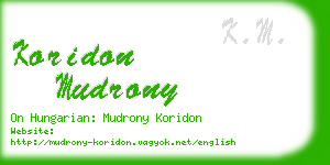 koridon mudrony business card